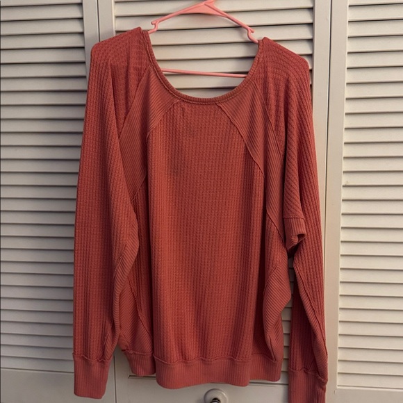 FP Movement by Free People Pink/Orange Waffle Knit Top - Picture 2 of 3
